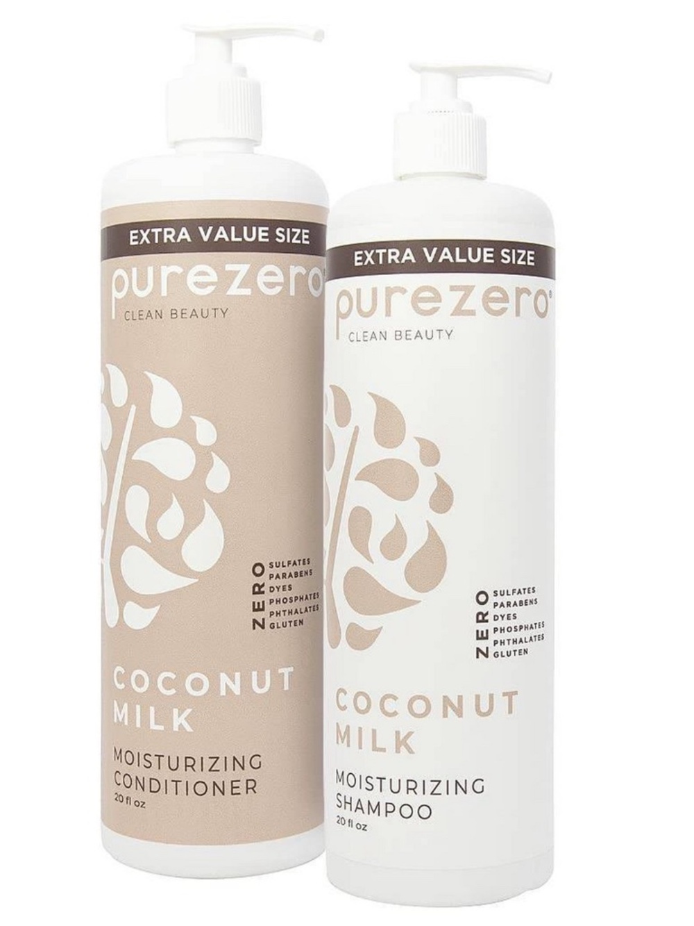 Bundle Purezero Coconut Milk Hair Shampoo & Conditioner 20 fl oz: Moisturizing